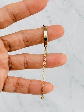 Real 10k Gold ID Bracelet - Baby Girl Bracelet - Pulsera en oro